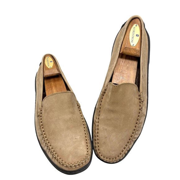 Brooks Brothers Mens Taupe Nubuck‎ Moc Toe Slip On Casual Loafers - Picture 1 of 11